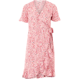 Only Pink Kjoler Only Olivia Wrap Short Dress - Rose Smoke