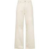 Dr. Denim Beige Tøj Dr. Denim Omar Cremefarvede jeans med brede ben-Hvid Cremefarvet