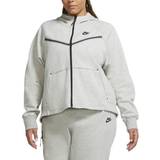 32 - Ballonærmer - Dame Overdele Nike Sportswear Tech Fleece Windrunner Full-Zip Hoodie Plus Size - Dark Grey Heather/Black