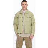 Only & Sons Herre Jakker Only & Sons Spread Collar Cuff With Button Closure Jacket - Gray/Twill