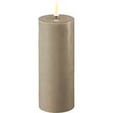 Lysestager, Lys & Dufte Deluxe Homeart Real Flame Bloklys Sand LED-lys 10cm