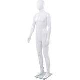Akrylmaling vidaXL Full Body Male Mannequin with Glass Base Glossy White 185 cm