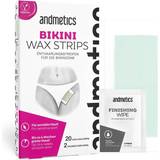 Uden parabener Hårfjerningsprodukter Andmetics Kropspleje Wax strips Bikini Wax Strips 20 Bikini Wax Strips + 2 Calming Oil Wipes