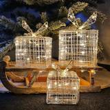 Julelamper Koopman LED-Deko Geschenke, 3er-Set Weihnachtsleuchte