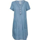 32 - Dame Kjoler Part Two Kaminas Dress - Medium Blue Denim