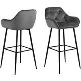 Grå - Metal Stole AC Design Furniture Brooke Dark Gray Barstol 104cm 2stk