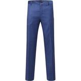 60 - Viskose Bukser & Shorts Selected Checked Trousers - Navy Blazer