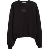 Alexander Wang Dame Sweatere Alexander Wang Puff Logo Sweatshirt in Structured Terry - Black