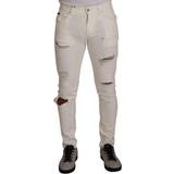 Herre - Rød Jeans Dolce & Gabbana Bomuld Bukser Jeans White