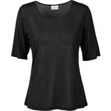 Lady Avenue L Overdele Lady Avenue Silk T-shirt - Black