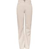 Dame - Firkantet - Hvid Jeans Pieces Holly Højtaljede Jeans, Whitecap Gray, W30/L30