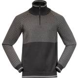 Bergans Sweatere Bergans Alvdal Wool Half Zip Men solid dark grey/vanilla white male 2023 Midlayer, Shirts & Tops