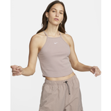 Nike Women's Sportswear Essential Ribbed Crop Top Diffused Taupe/White