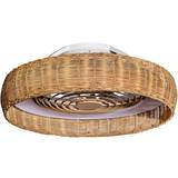 Beige Ventilatorer Kilimanjaro LED-loftventilator, CCT, rattan