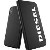 Diesel Sort Mobiltilbehør Diesel Mobile Phone Case Designed for iPhone X Case/iPhone XS Case, Booklet Case with Inner Pocket, Shockproof, Drop Tested Protective Case with