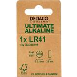 Batterier Batterier & Opladere Deltaco Ultimate Alkaline, 1.5V, LR41 button cell, 1-pk