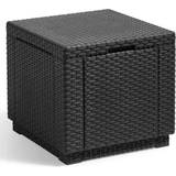 Sort Sideborde Havemøbel Keter Cube Storage Pouffe Outdoor Side Table