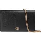 Gucci Kreditkortholdere Tasker Gucci GG Marmont Leather Mini Chain Bag - Black