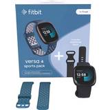 Fitbit Smartwatches Fitbit Versa 4 smartwatch-pakke sort/safir