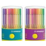 Stabilo Tekstilpenne Stabilo PremiumFilzstift Pen 68 Colorparade 20er Tischset in türkis/lila mit 20 verschiedenen Farben