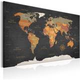 Artgeist World Map: Secrets of the Earth - Klassisk verdenskort trykt Billede