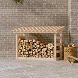 Brun Ovntilbehør vidaXL Firewood Rack 108x64.5x78 cm Solid Wood Pine