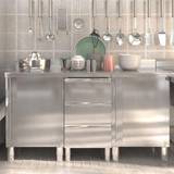 Minikøkkener vidaXL industrielle køkkenskabe 3 stk. rustfrit stål
