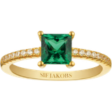 Grøn Smykker Sif Jakobs Ellera Ring - Gold/Green/Transparent