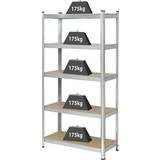Toolcraft Sortimentsbokse Toolcraft TO-7863108 Heavy duty shelving 175 kg W x H x D 900 x 1800 x 400 mm Metal, MDF galvanized Silver