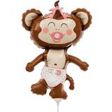 Horror-Shop Mini-Folienballon Baby Girl Äffchen als niedliche