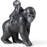Grå - Porcelæn Dekorationer Royal Copenhagen Årsfigur 2023 Gorilla med baby Dekorationsfigur 13cm