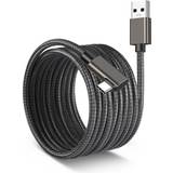 Et stik - Grå - USB-kabel Kabler INF USB A - USB C Angled M-M 5m