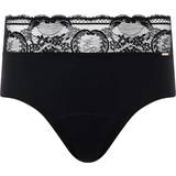 Chantelle 46 - Menstruationstrusse Trusser Chantelle Lace High Waist Period Panty - Black