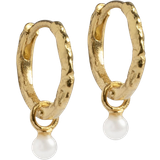 Øreringe ENAMEL Copenhagen Belle Hoops Earrings - Gold/Pearls