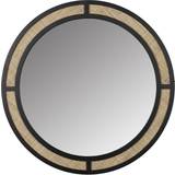 Rattan - Sort Spejle Zuiver Olivia's Nordic Collection Ada Round Wall Mirror