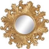 Guld - Stål Spejle BigBuy Home 114 Krystal Gylden Vægspejl