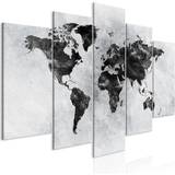 Grå Vægdekorationer Artgeist verdenskort Concrete World Wide Billede