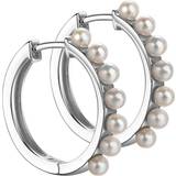 Aqua Dulce Creoles with Freshwater Earrings - Silver/Pearls