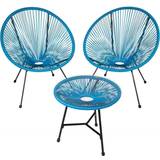 Cafésæt tectake blue of 2 Santana chairs Bistro Set