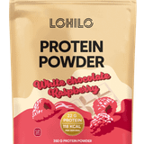Hindbær Proteinpulver Lohilo Protein White Chocolate Raspberry Pulver 350