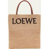 Loewe A4 Logo North-South Raffia Tote Bag NATURAL/BLACK