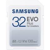 32 GB - V10 Hukommelseskort Samsung Evo Plus 2021 SDHC Class 10 UHS-I U1 V10 130MB/S 32GB