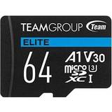 TeamGroup USB 3.0/3.1 (Gen 1) Hukommelseskort & USB Stik TeamGroup Elite microSDXC Class 10 UHS-I U3 V30 A1 90/45MB/s 64GB