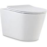 Blå Toiletter & WC Hængeskål rimfree med soft close sæde