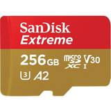 SanDisk Hukommelseskort & USB Stik SanDisk Extreme microSDXC Class 10 UHS-I U3 V30 A2 190/130MB/s 256GB +Adapter