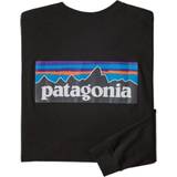 Patagonia T-shirts Patagonia Long-Sleeved P-6 Logo Responsibili-T-shirt - Black