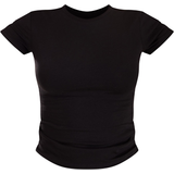 PrettyLittleThing 32 - Sort Overdele PrettyLittleThing Cotton Blend Fitted Crew Neck T-shirt - Basic Black