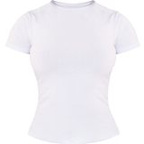 PrettyLittleThing Bomuld Tøj PrettyLittleThing Cotton Blend Fitted Crew Neck T-shirt - Basic White