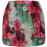 4 - Blomstrede Nederdele PrettyLittleThing Printed Plisse Micro Mini Skirt - Pink
