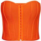 Orange Shapewear & Undertøj PrettyLittleThing Bandage Hook & Eye Structured Corset - Orange